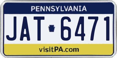 PA license plate JAT6471