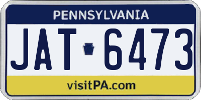 PA license plate JAT6473