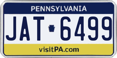 PA license plate JAT6499