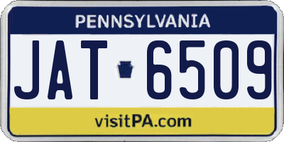 PA license plate JAT6509