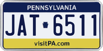 PA license plate JAT6511