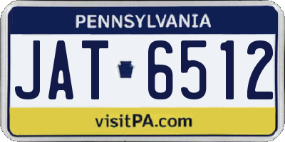 PA license plate JAT6512