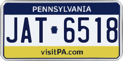 PA license plate JAT6518