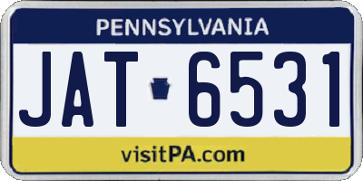 PA license plate JAT6531