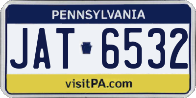 PA license plate JAT6532