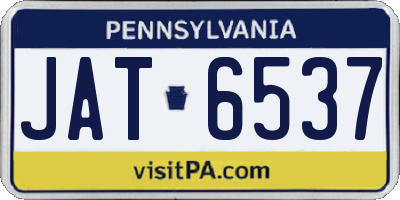 PA license plate JAT6537