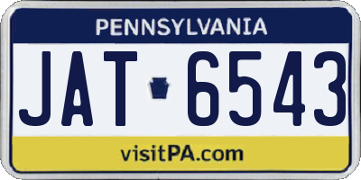 PA license plate JAT6543