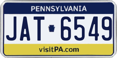 PA license plate JAT6549