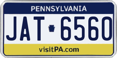 PA license plate JAT6560