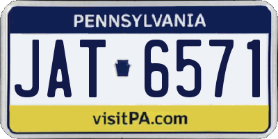 PA license plate JAT6571