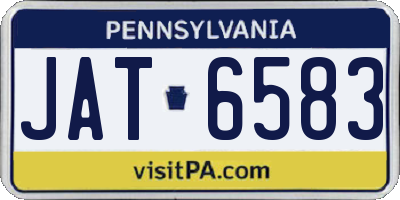 PA license plate JAT6583