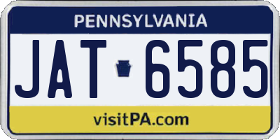 PA license plate JAT6585