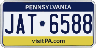 PA license plate JAT6588