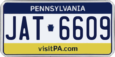 PA license plate JAT6609
