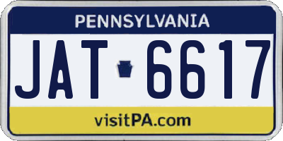 PA license plate JAT6617