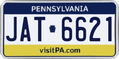 PA license plate JAT6621