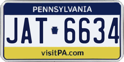 PA license plate JAT6634