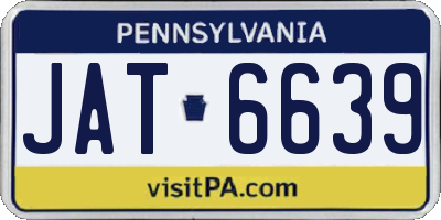 PA license plate JAT6639