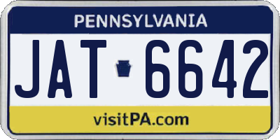 PA license plate JAT6642