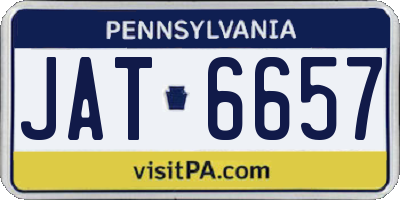 PA license plate JAT6657