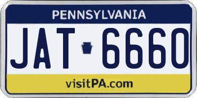 PA license plate JAT6660