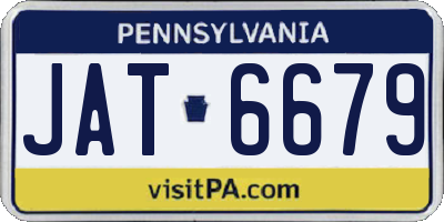 PA license plate JAT6679