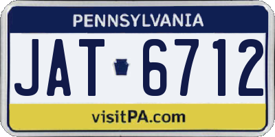 PA license plate JAT6712