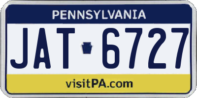 PA license plate JAT6727