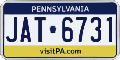 PA license plate JAT6731