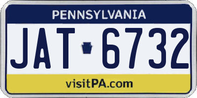 PA license plate JAT6732