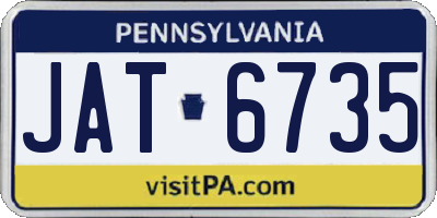 PA license plate JAT6735