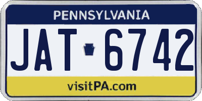 PA license plate JAT6742