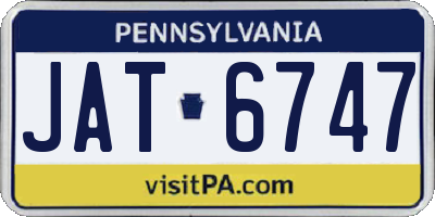 PA license plate JAT6747