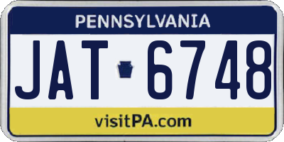 PA license plate JAT6748