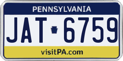 PA license plate JAT6759
