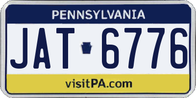 PA license plate JAT6776