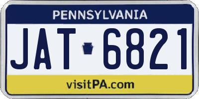 PA license plate JAT6821