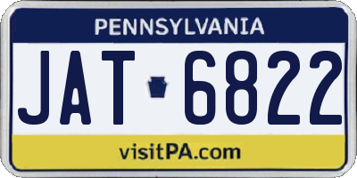 PA license plate JAT6822