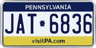 PA license plate JAT6836
