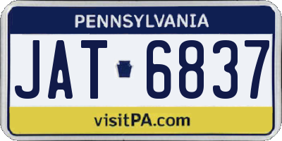 PA license plate JAT6837