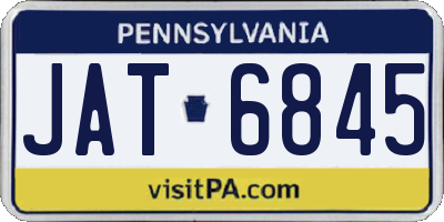 PA license plate JAT6845