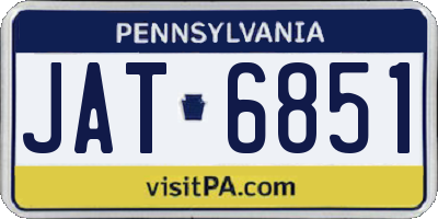 PA license plate JAT6851