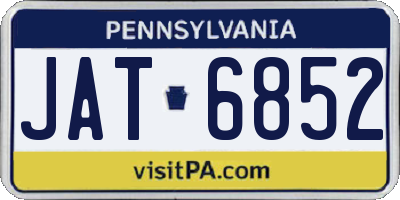 PA license plate JAT6852