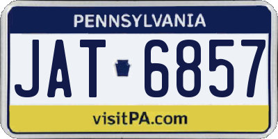 PA license plate JAT6857