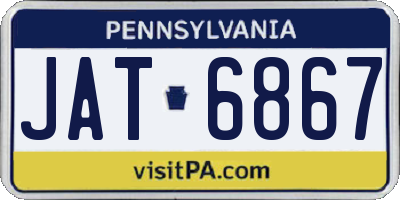 PA license plate JAT6867