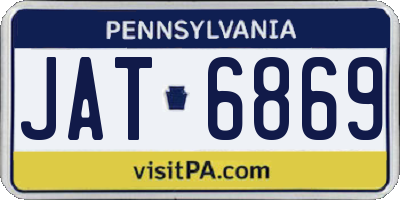 PA license plate JAT6869