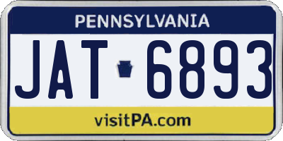 PA license plate JAT6893