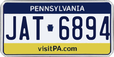 PA license plate JAT6894