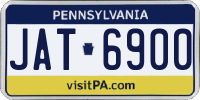 PA license plate JAT6900