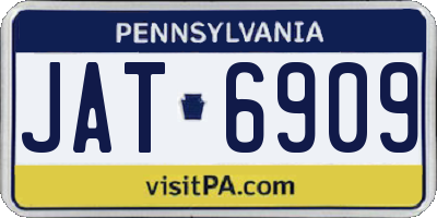 PA license plate JAT6909